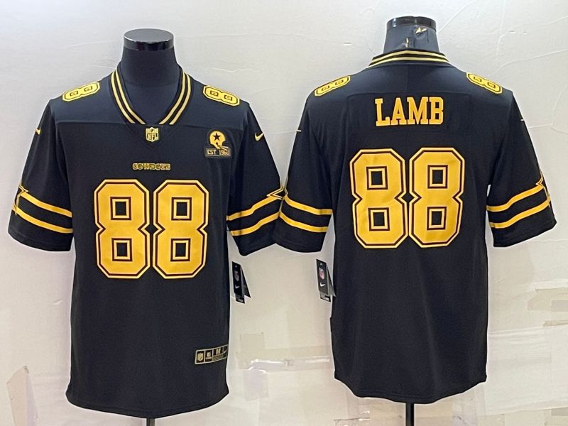 Men Dallas Cowboys #88 Lamb Black Gold 2022 Nike Limited Vapor Untouchable NFL Jersey